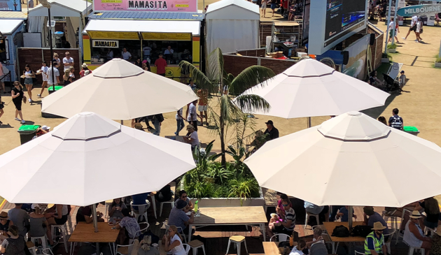 5m Jumbo Umbrellas Natural