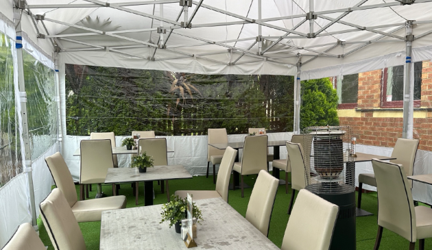 Outdoor Seating Marquee Setup